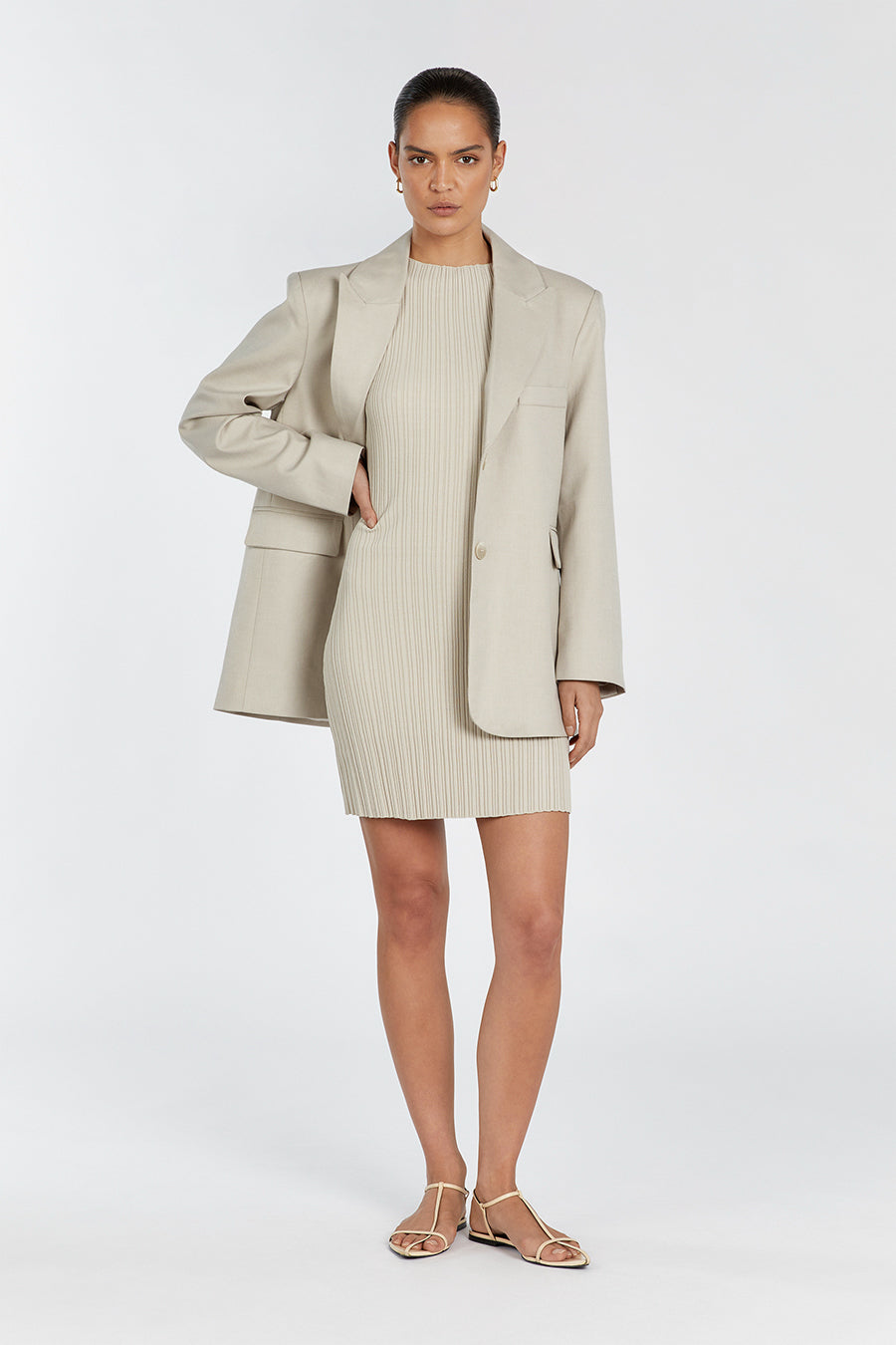 SIENNA STONE KNIT MINI DRESS