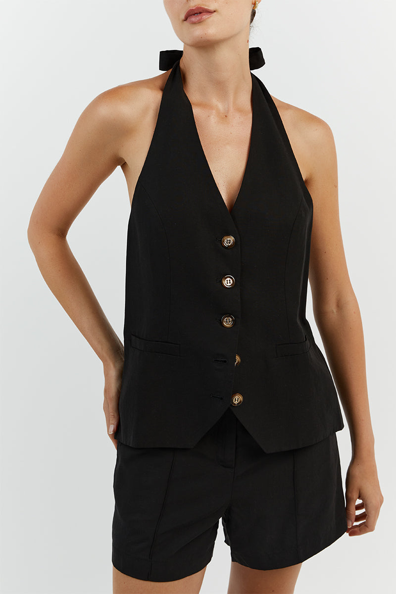 AMELIA BLACK TENCEL BLEND SHORT