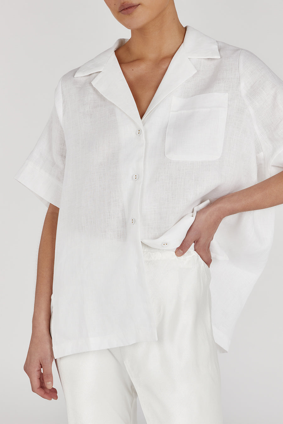 AISLE WHITE SATIN BIAS CUT PANT