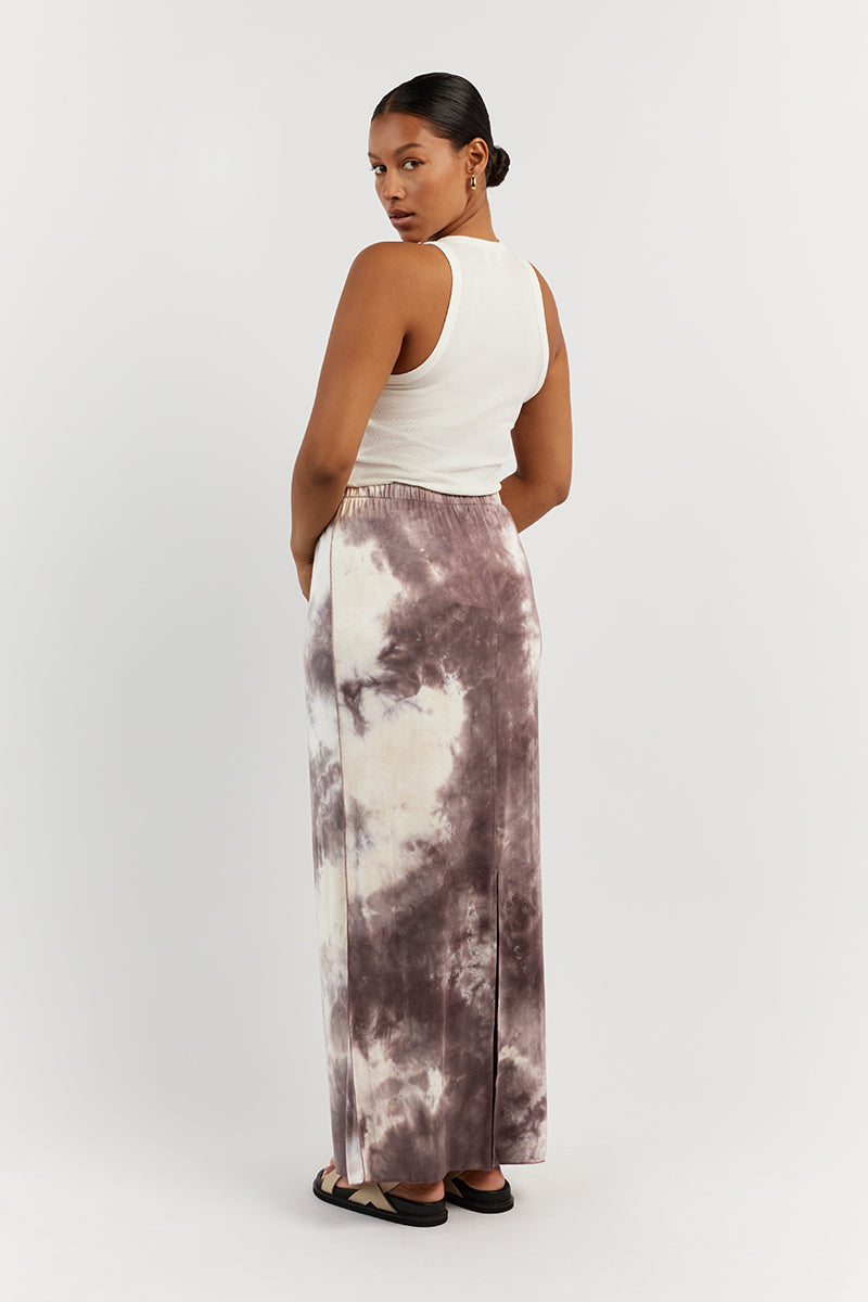 COCO MAUVE TIE DYE MIDI SKIRT