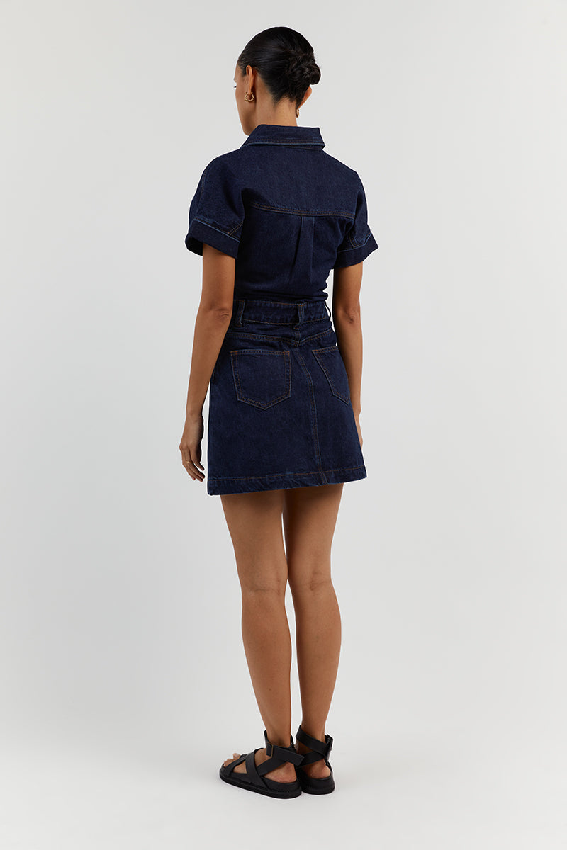 POPPY INDIGO DENIM MINI DRESS