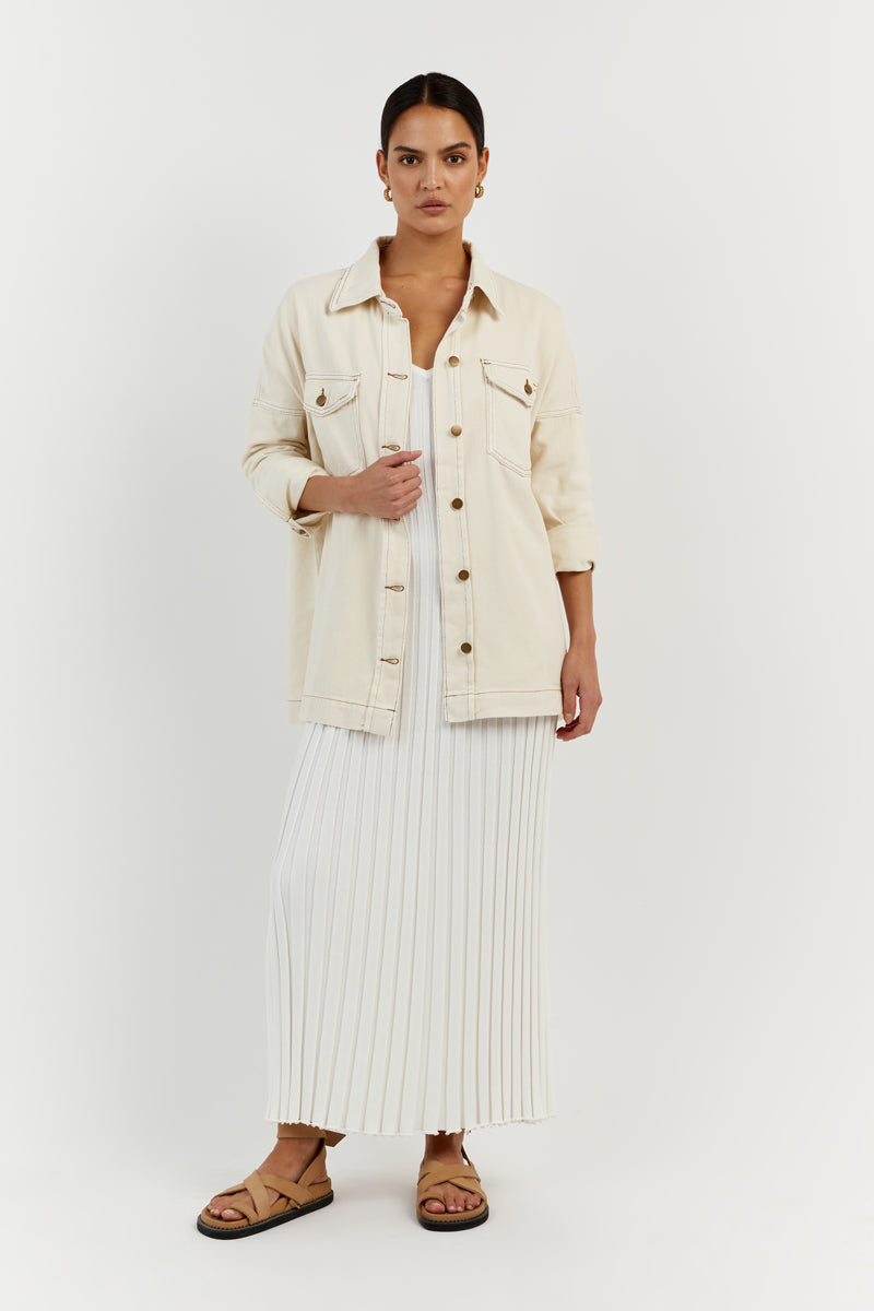 PERI CREAM DENIM SHACKET
