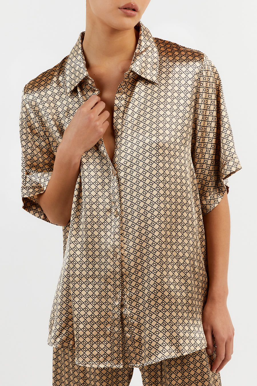 LOU SWIRL SATIN VACATION SHIRT