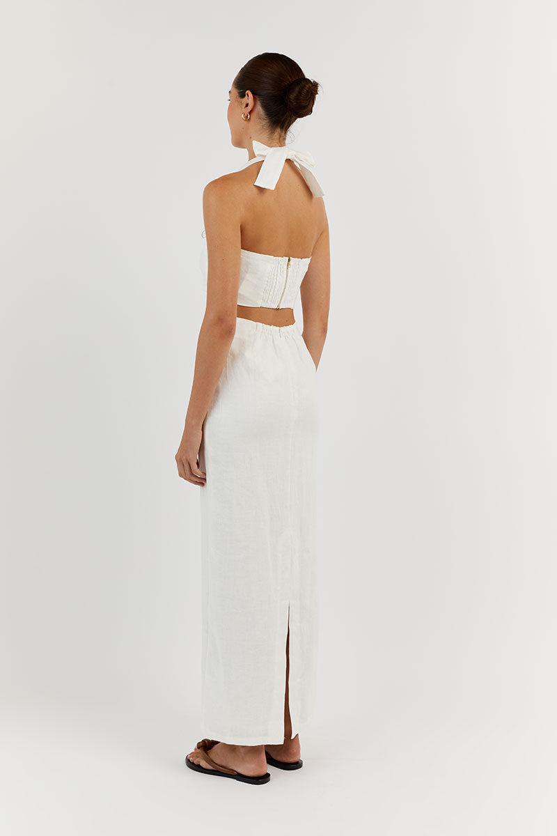 WILLOW OFF WHITE LINEN CROP TOP