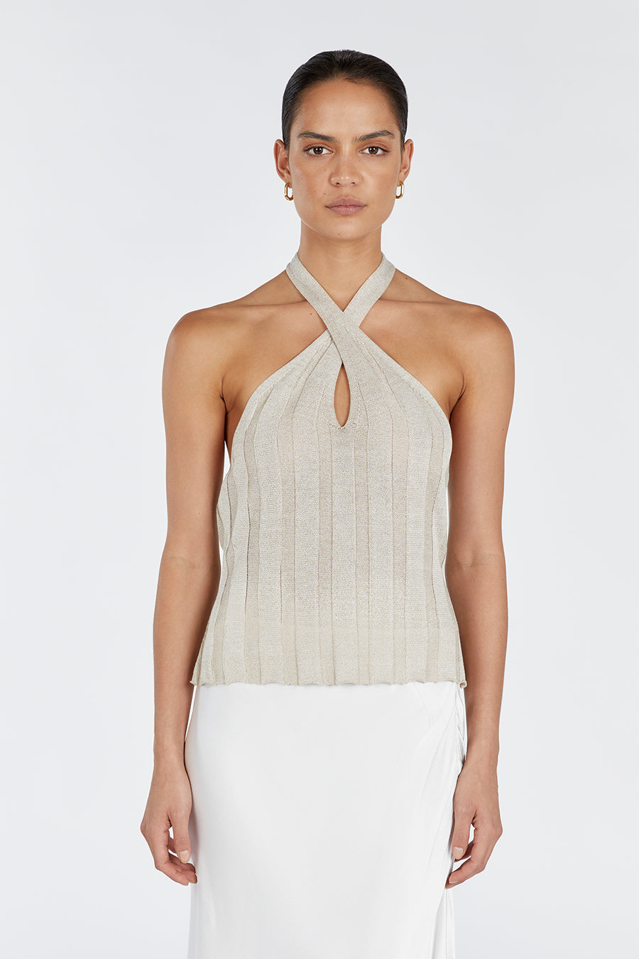 EVERLY NATURAL TWIST KNIT TOP