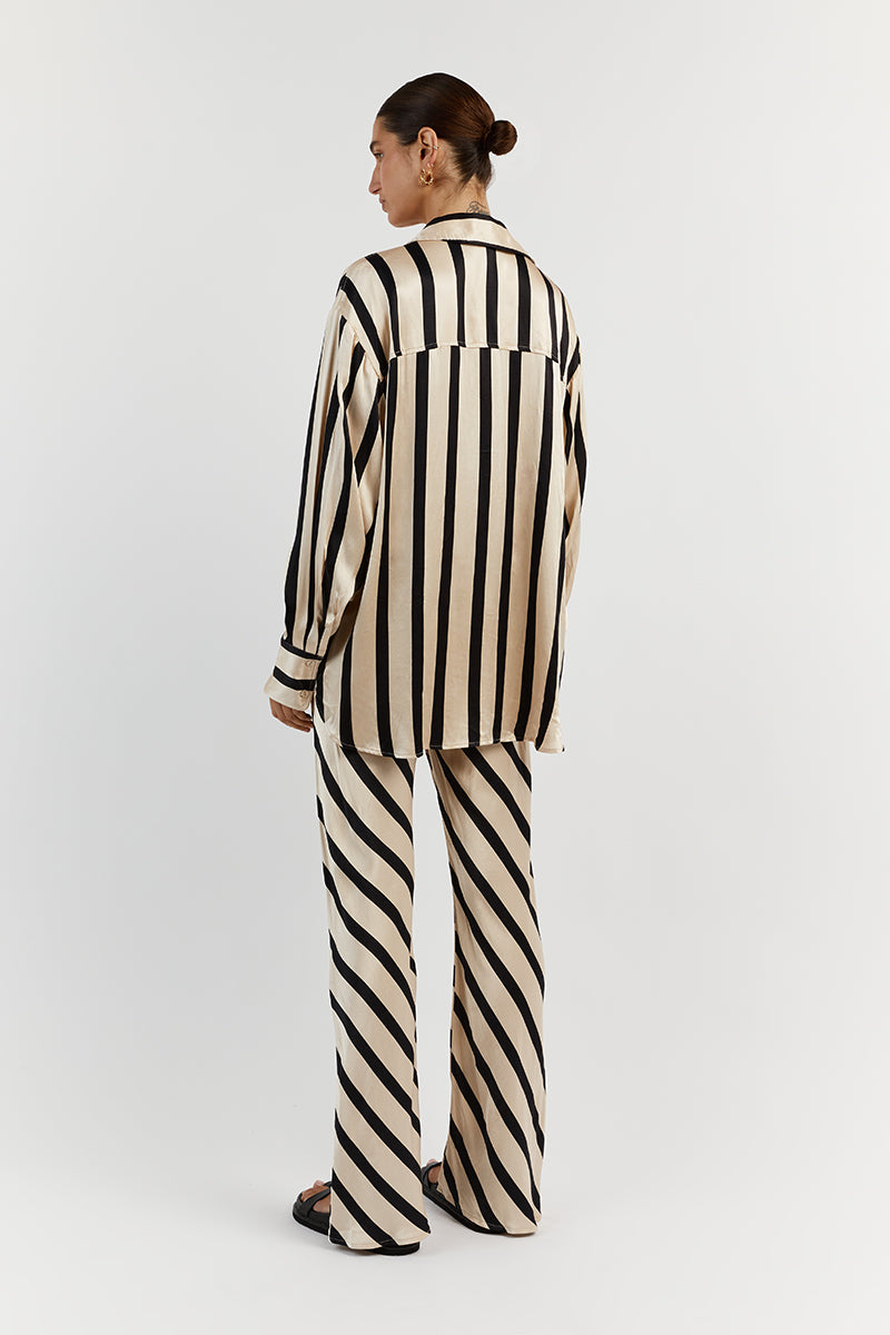 PIPPA STONE SATIN BIAS CUT PANT