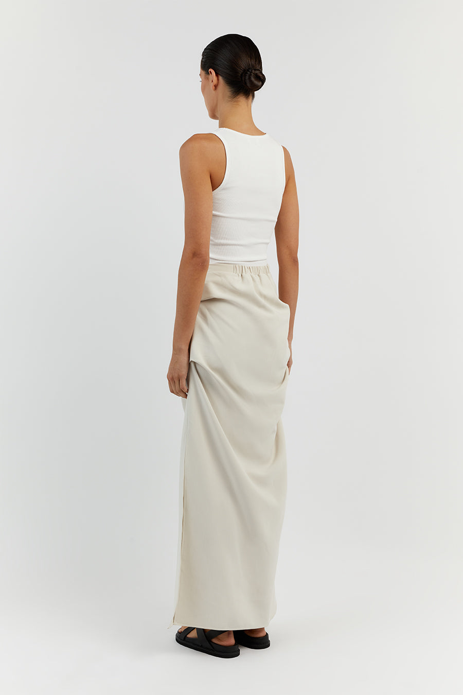 NILE BONE ROUCHED MAXI SKIRT