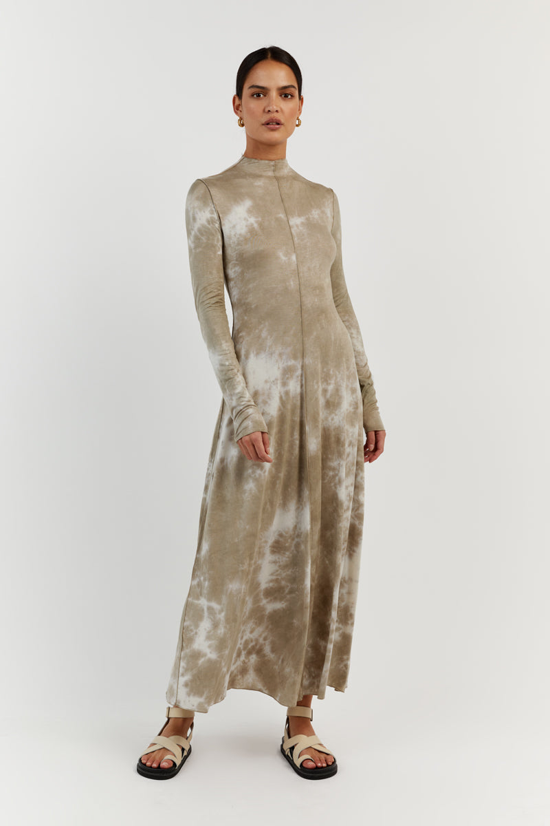 CASPER MOSS TIE DYE SLEEVED DRESS