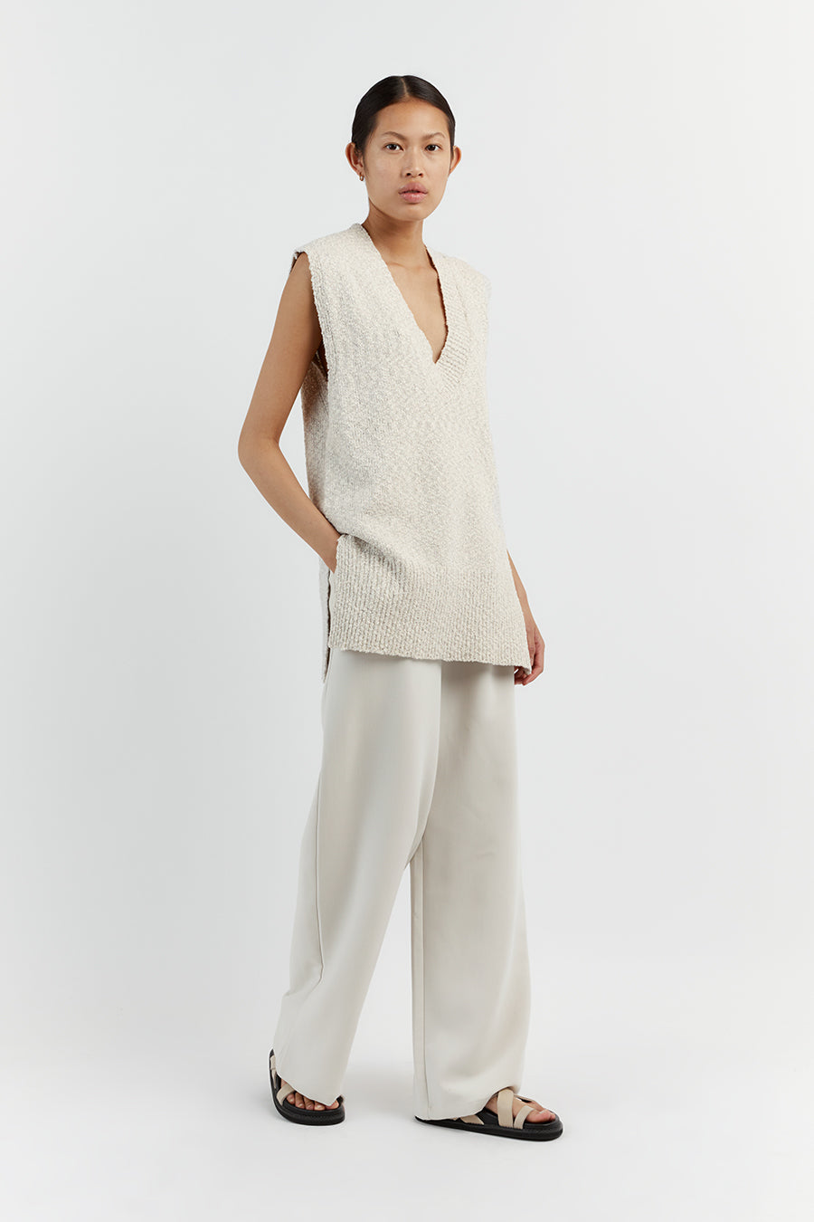 DAKOTA STONE LONG LINE KNIT VEST