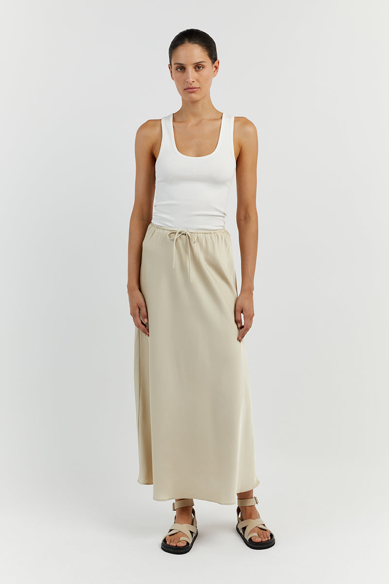 BOBBY STONE SATIN BIAS CUT SKIRT