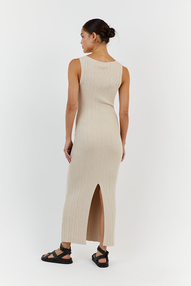 SIENNA STONE KNIT MIDI DRESS