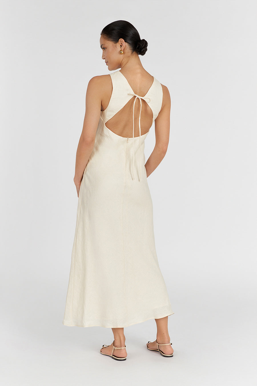 MERCURY BUTTERMILK LINEN MIDI DRESS