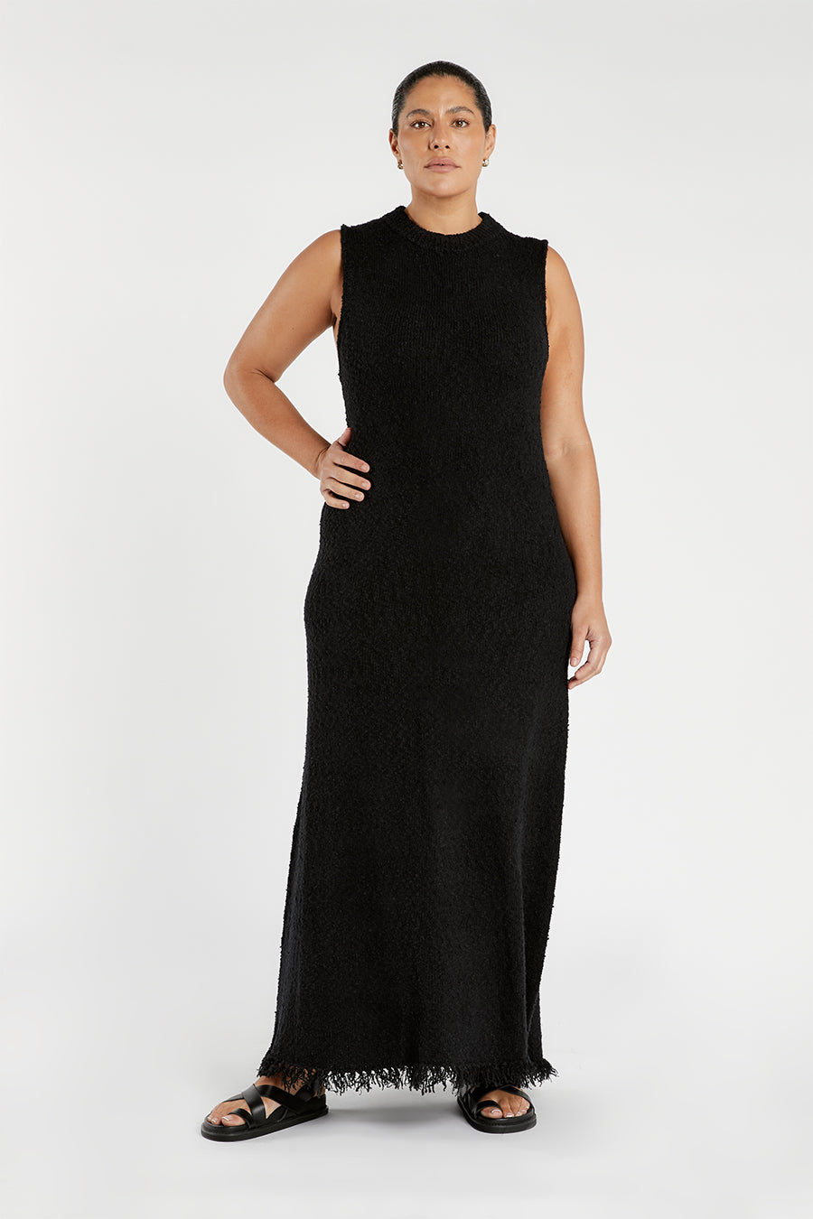 DAKOTA BLACK HIGH NECK MAXI DRESS