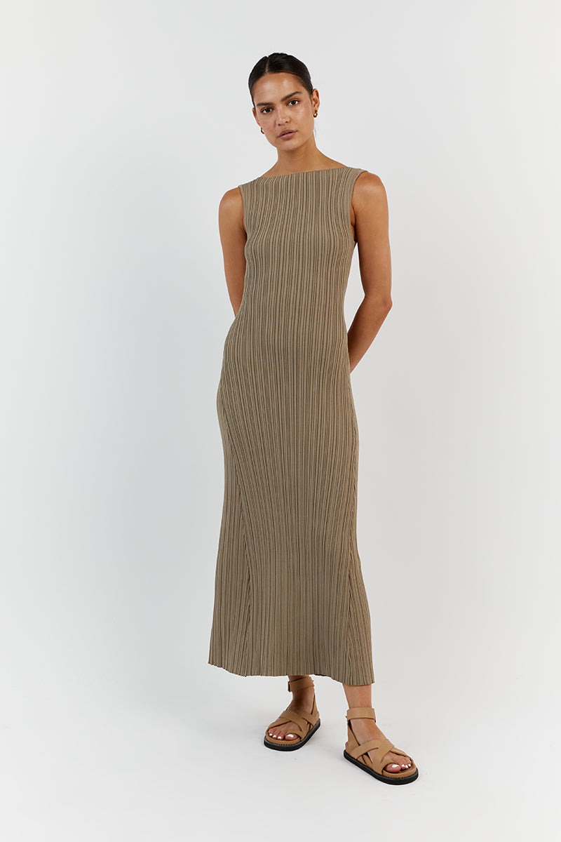 IVY MOSS SLEEVELESS MIDI DRESS