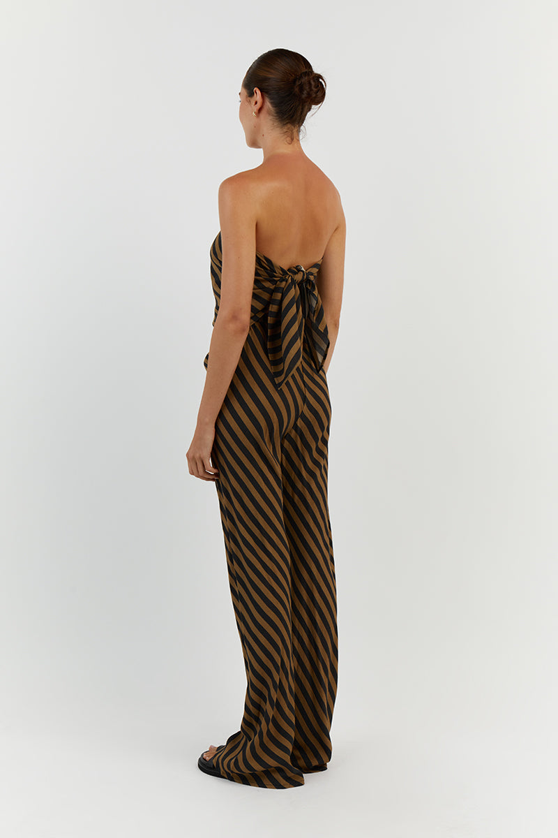 CLEMENCE MOSS STRIPE BIAS CUT PANT