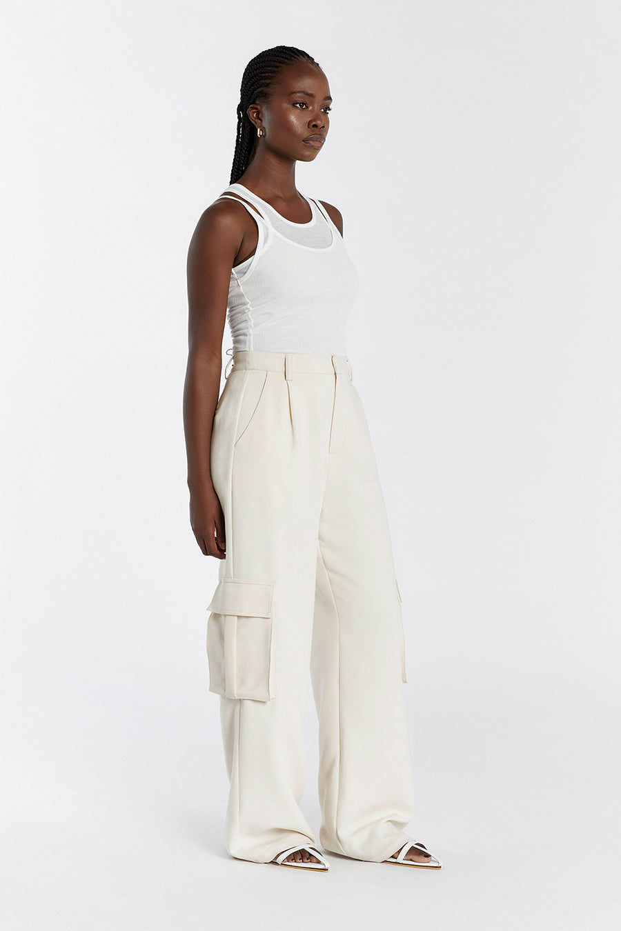 JUDE OFF WHITE SLEEVELESS LAYER TOP