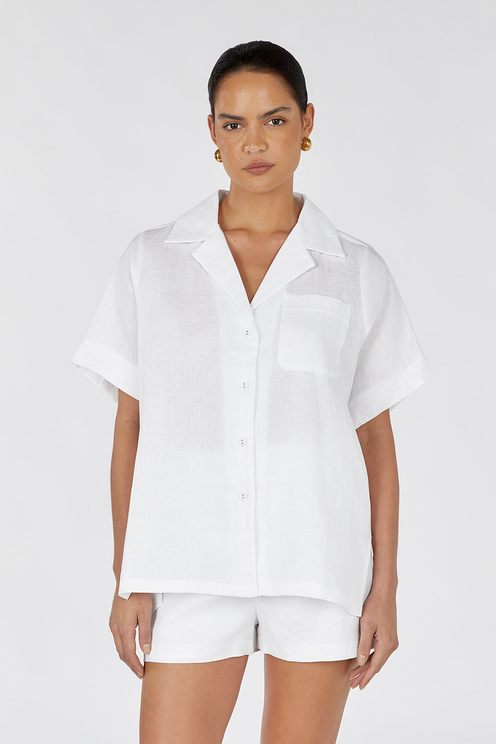 CAMPBELL WHITE LINEN SHIRT