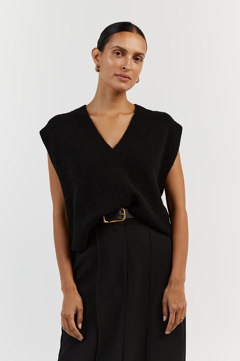 RAF BLACK KNIT VEST