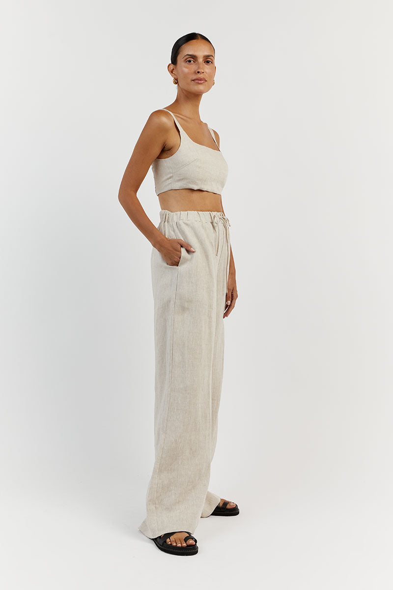 PENNY NATURAL LINEN CROP TOP