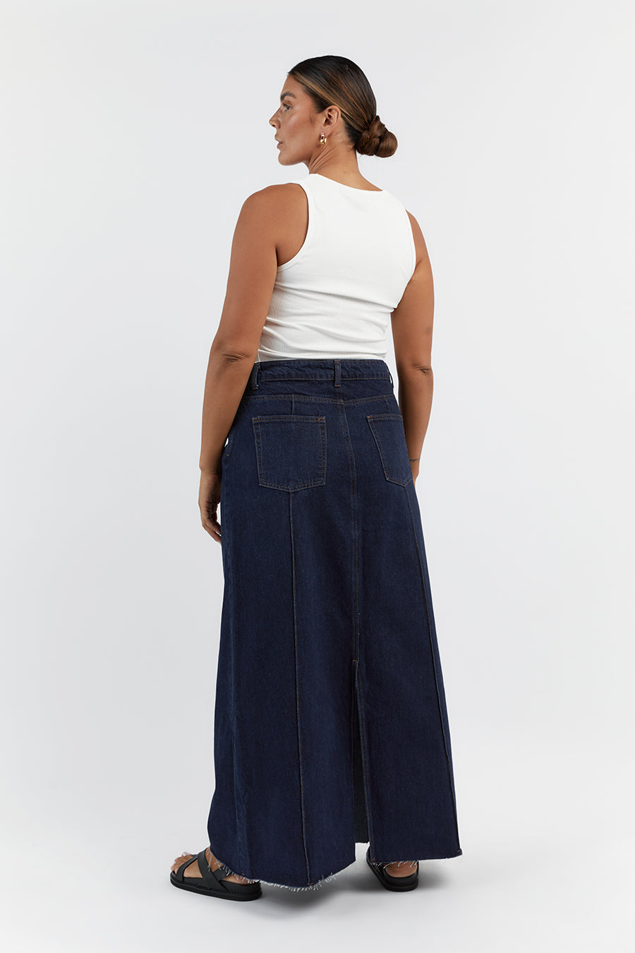 DELLA INDIGO COLUMN DENIM SKIRT