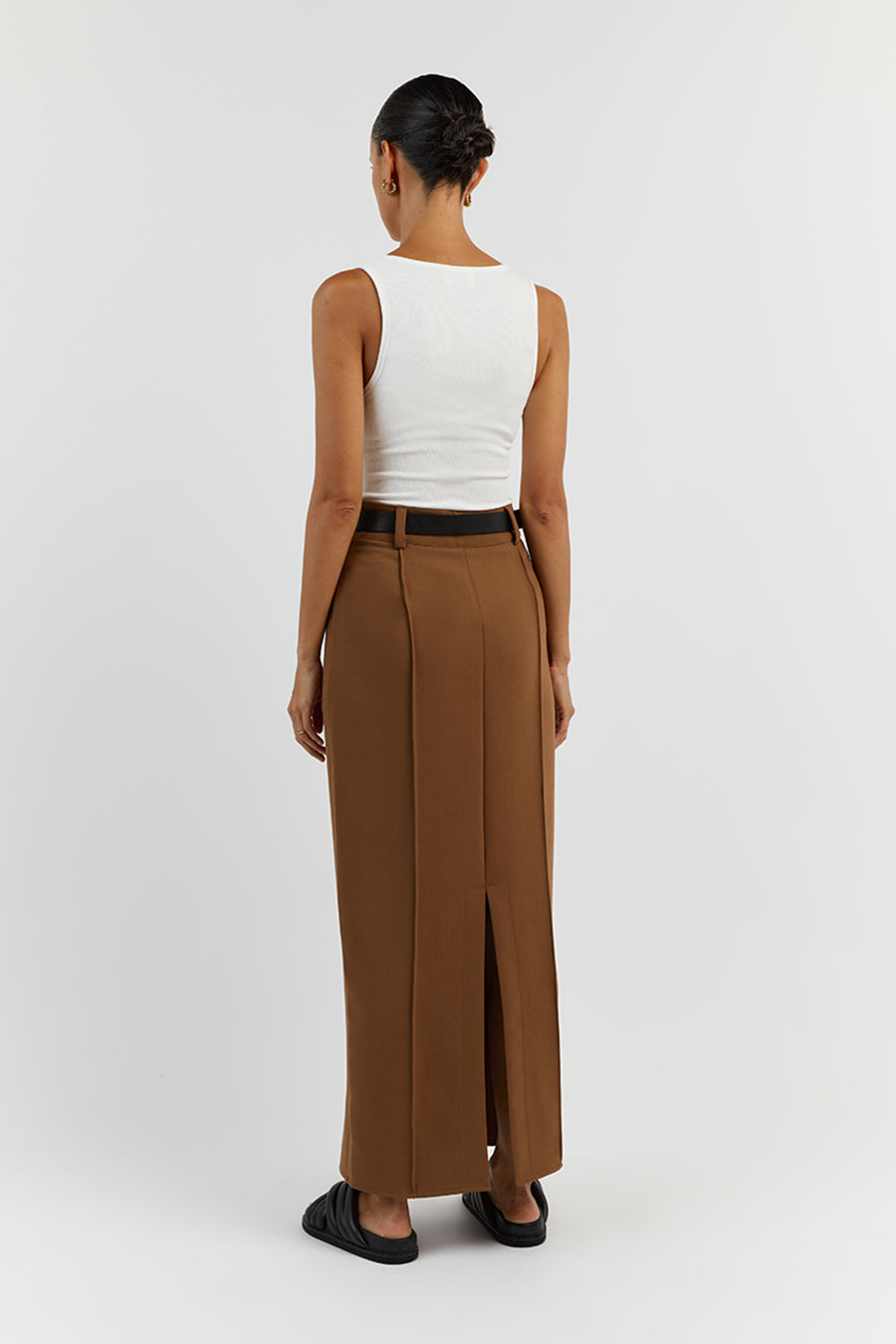 ROWAN CARAMEL MIDI SKIRT
