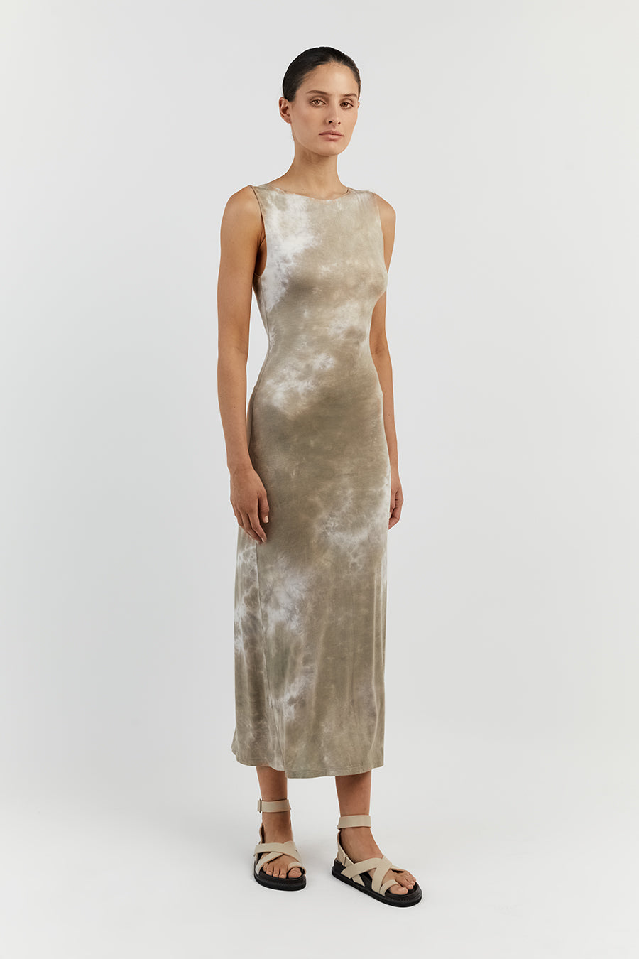 CASPER MOSS TIE DYE MIDI DRESS