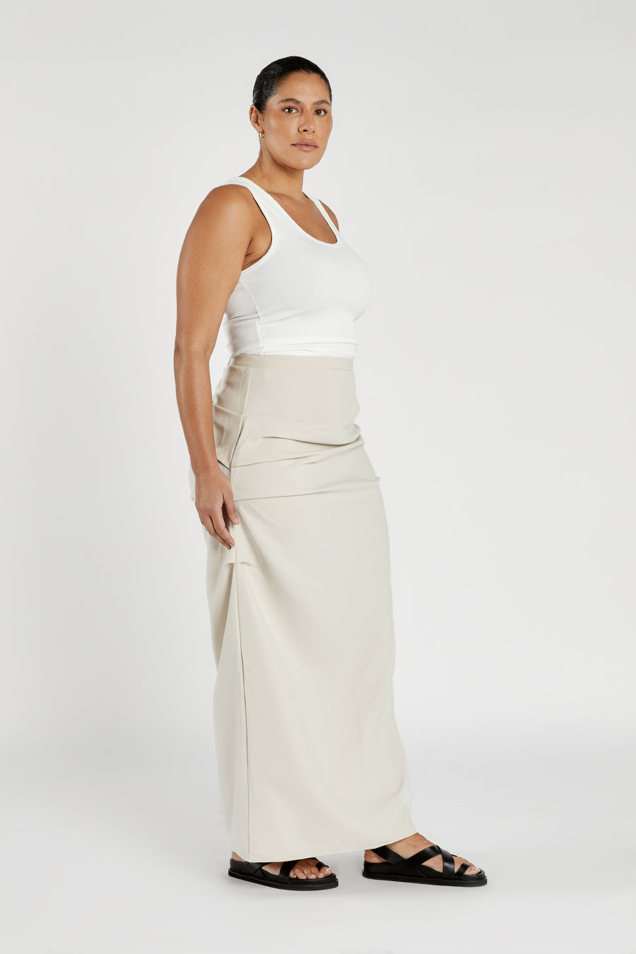 NILE BONE ROUCHED MAXI SKIRT