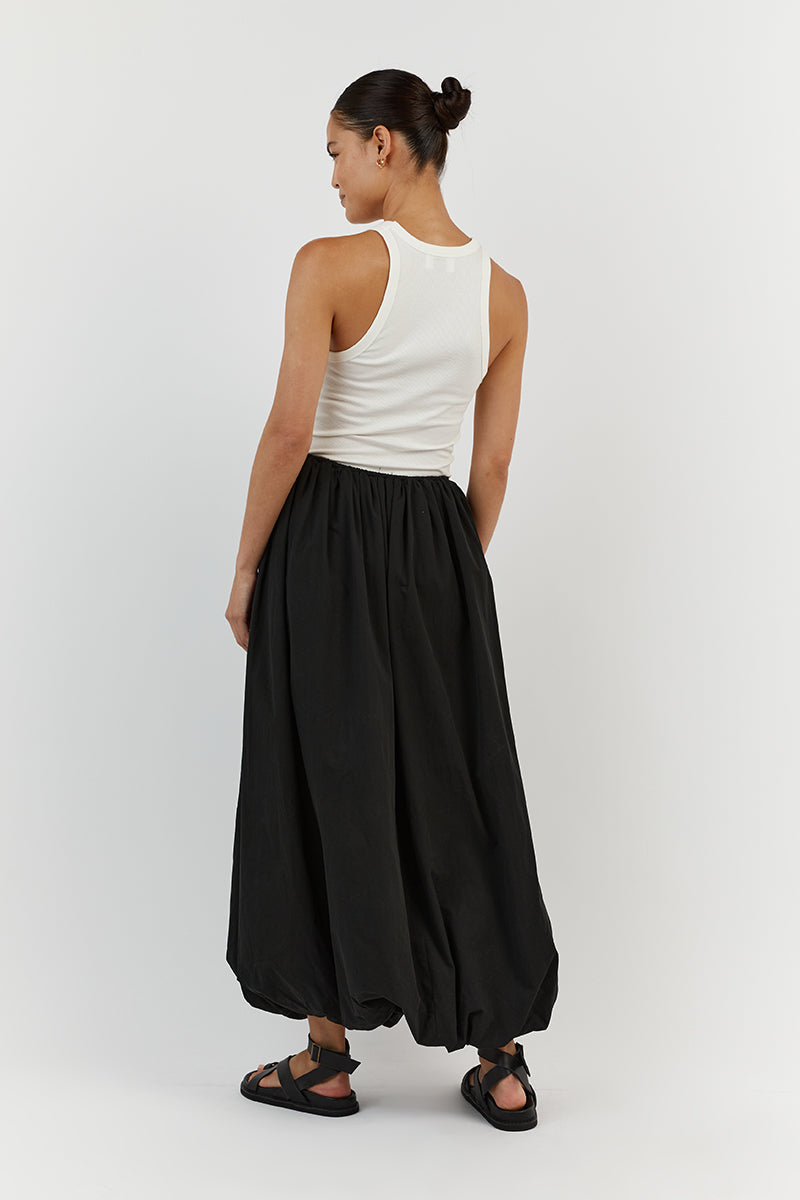 MONTY BLACK BUBBLE COTTON SKIRT