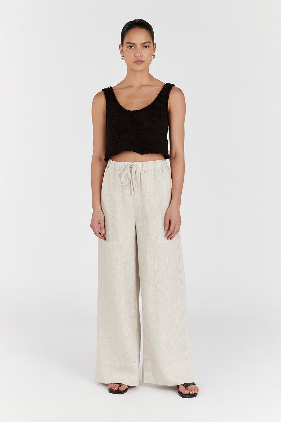 GINA NATURAL LINEN WAIST PANT