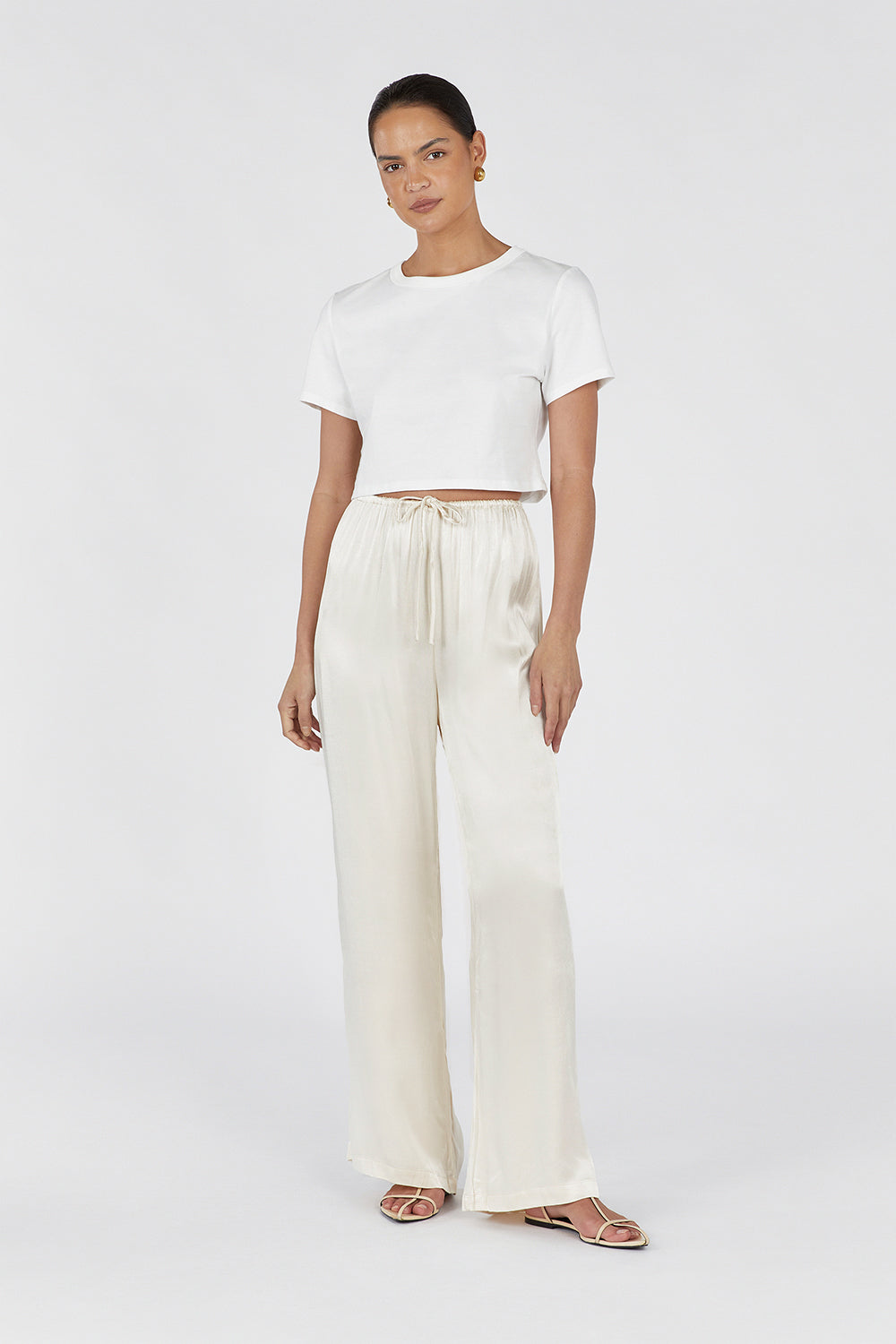 MYA CREAM SATIN PANT