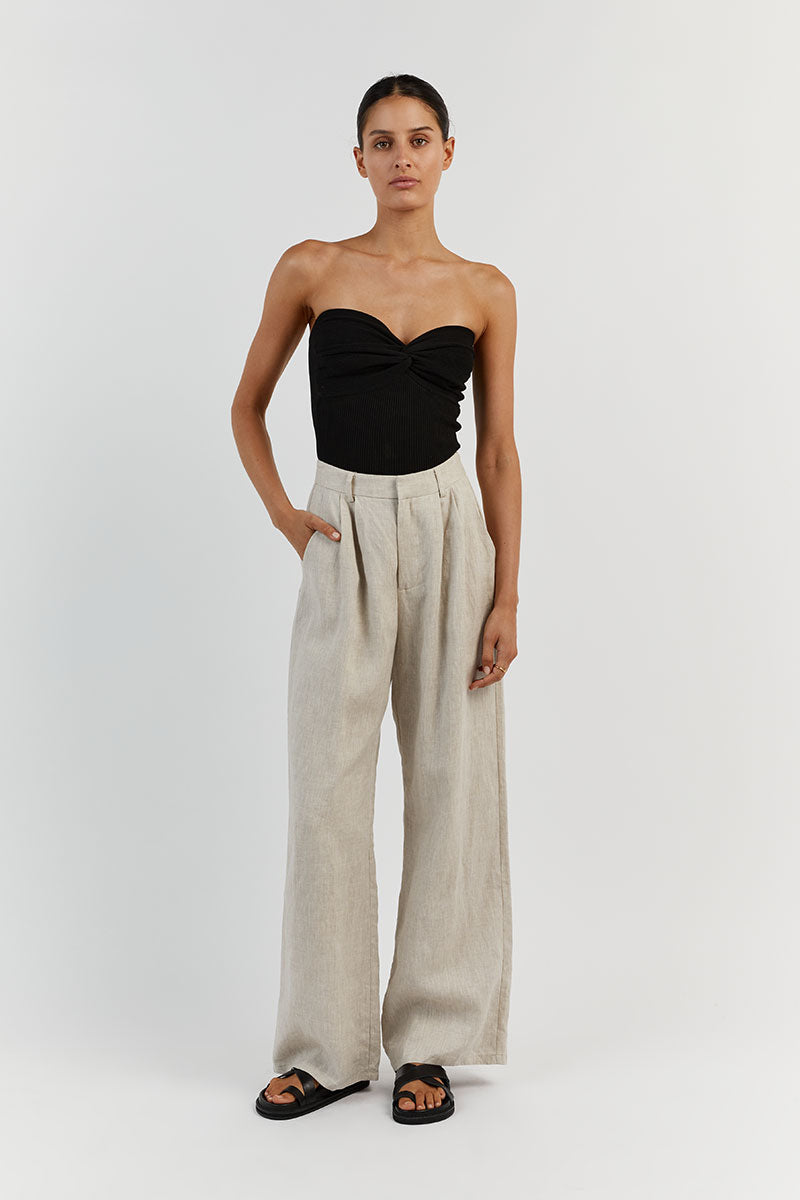ANIKA TWISTED BLACK KNIT TOP
