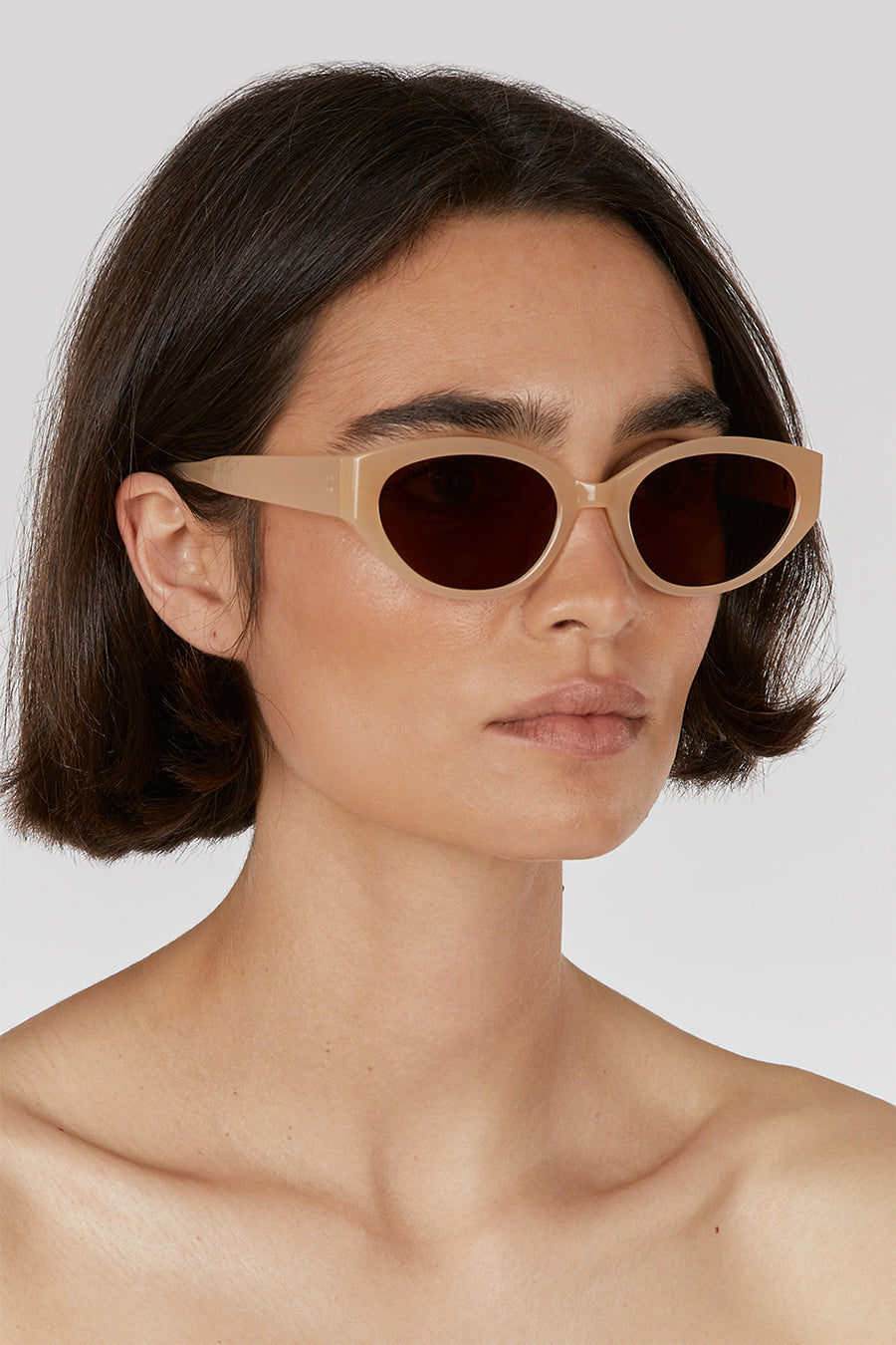 HARVEY CREAM OVAL SUNGLASSES