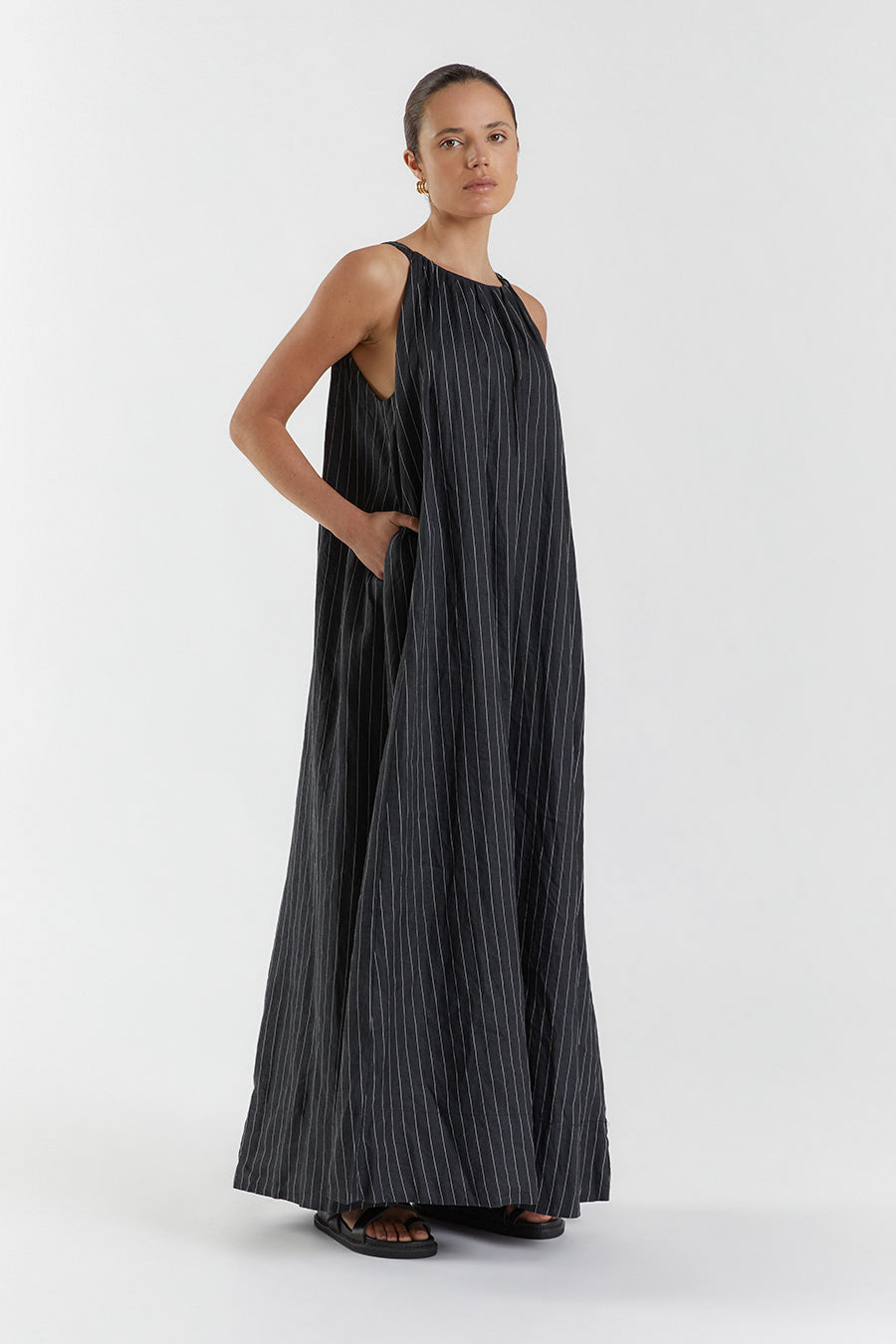 MARCEL BLACK HIGH NECK MAXI DRESS
