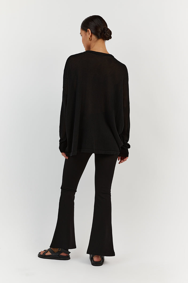 BRADY BLACK OVERSIZED CREW NECK