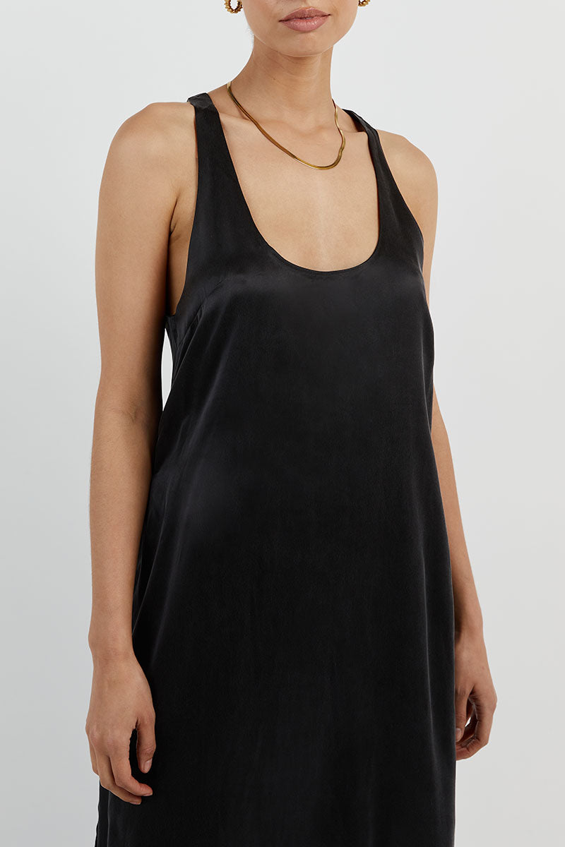 HARVEY BLACK SILK TUNIC TOP