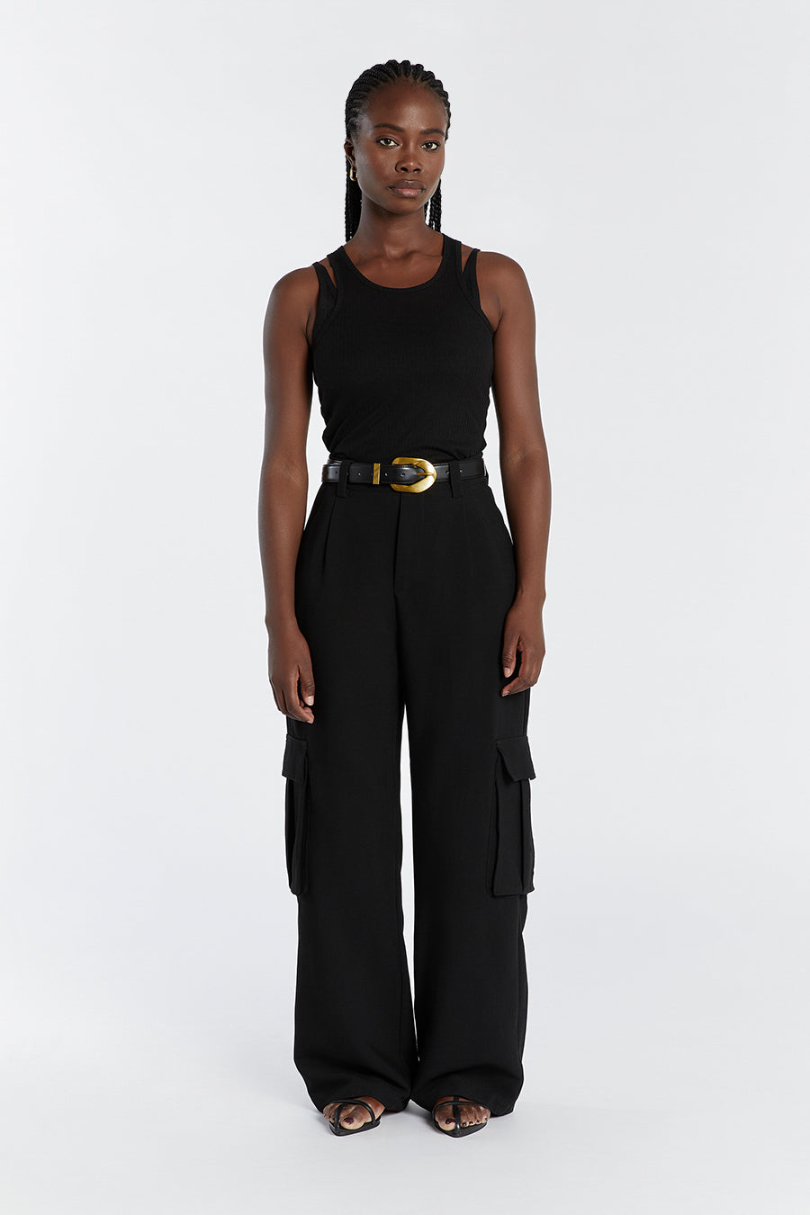 JUDE BLACK SLEEVELESS LAYER TOP