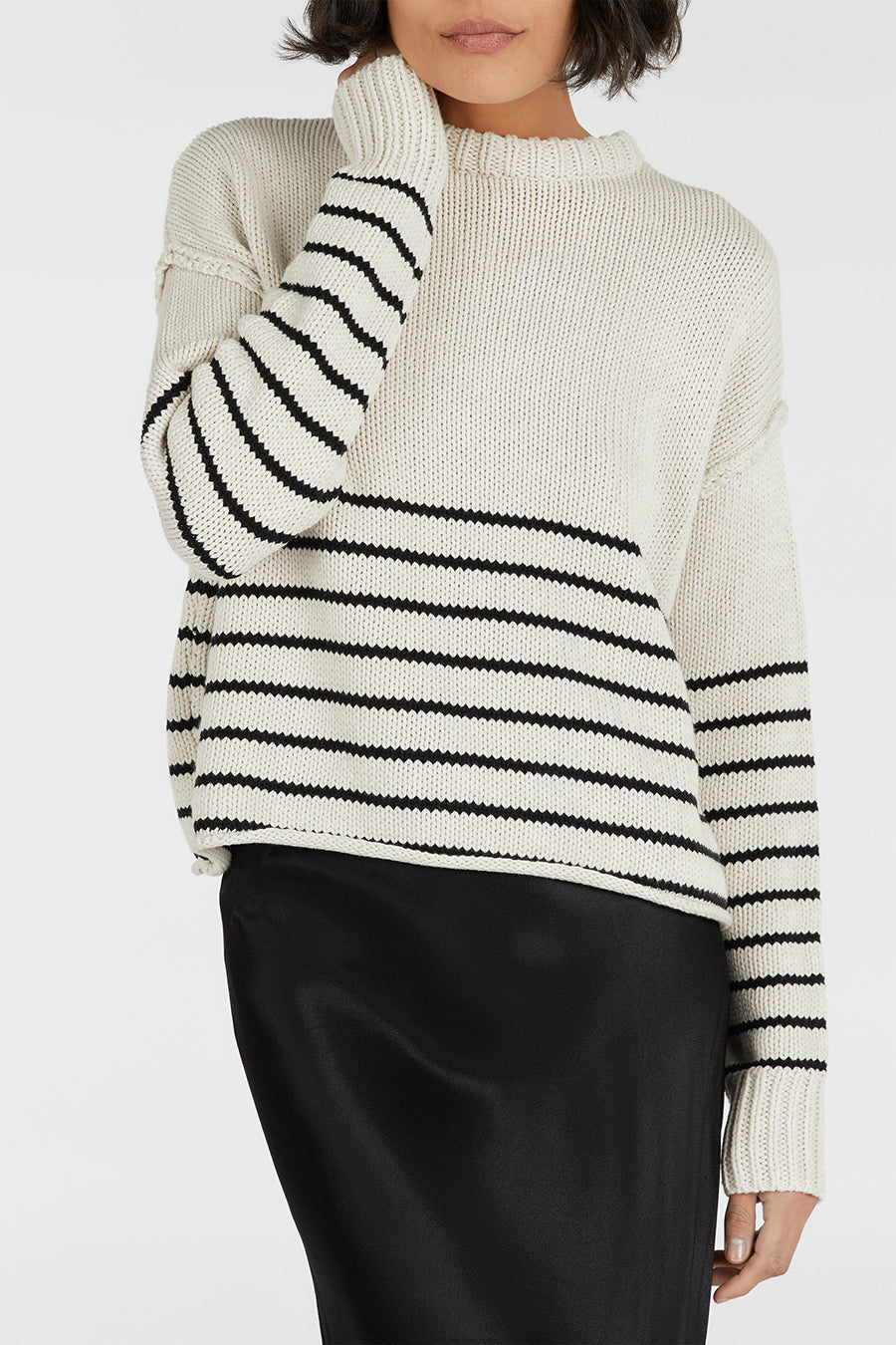 CAMILLE STONE STRIPE CROP JUMPER