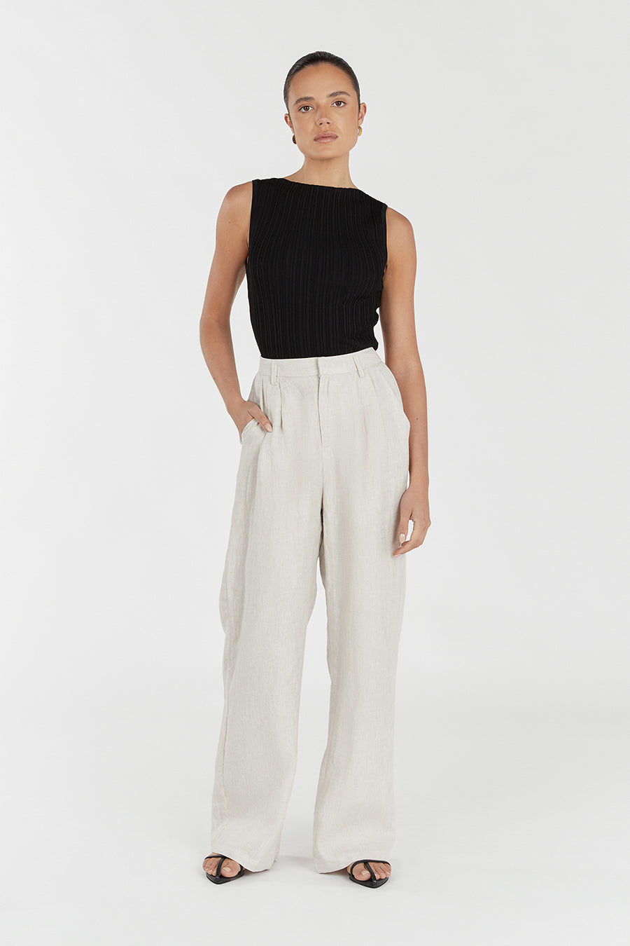 SIENNA BLACK KNIT TANK
