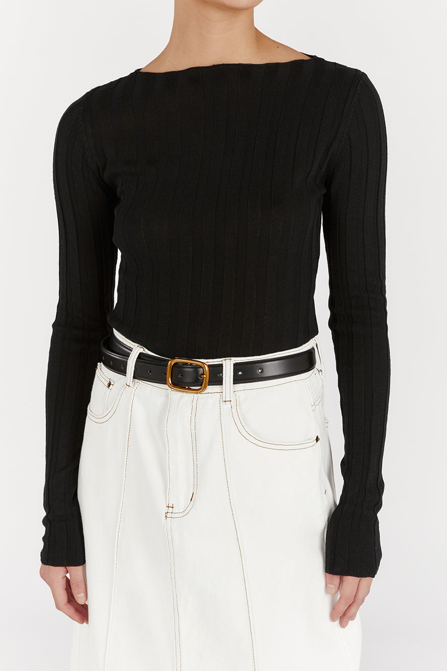 GOLDIE BLACK LONG SLEEVE TOP