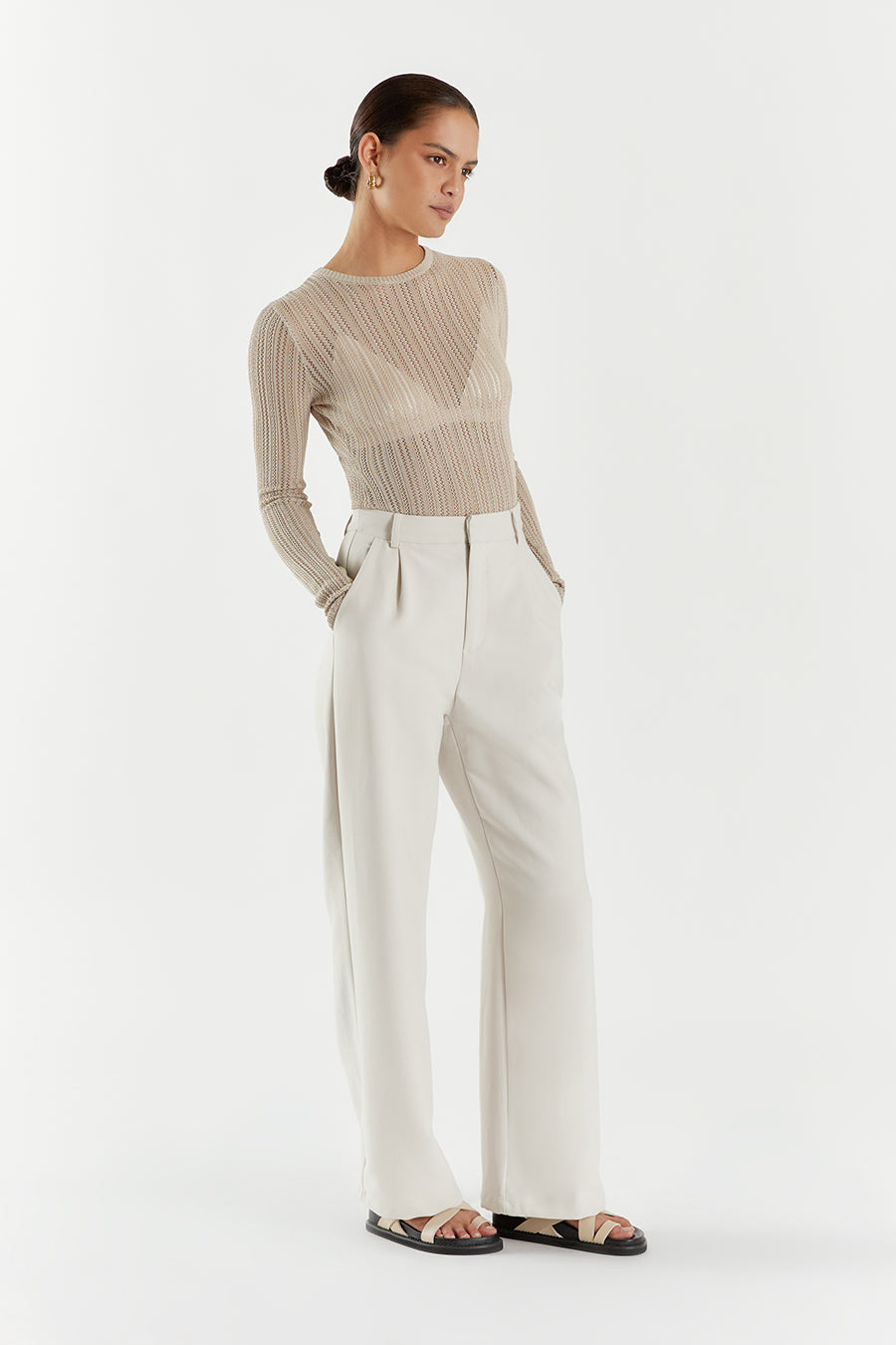 ESTELLA STONE LONG SLEEVE KNIT TOP