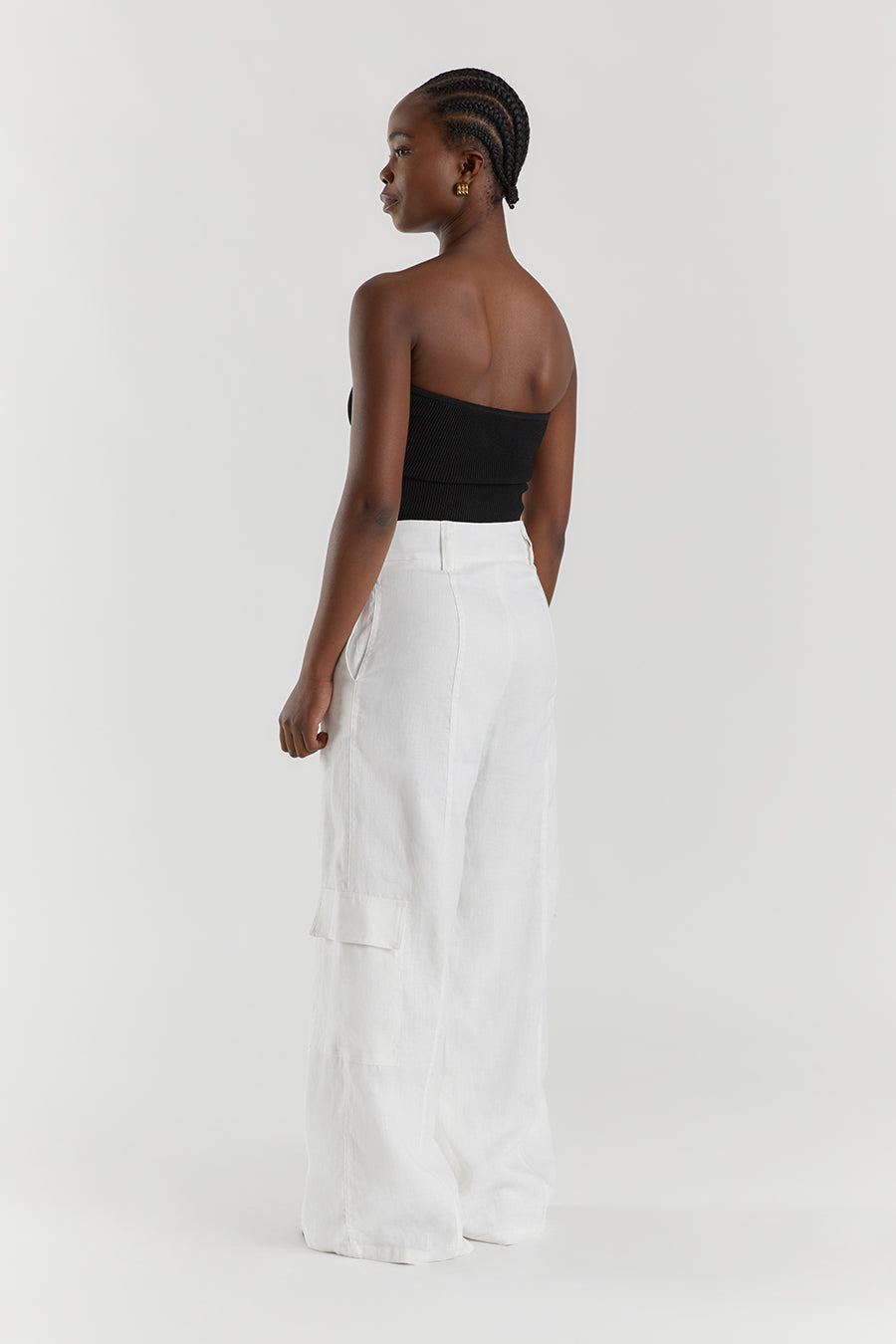ISLA WHITE LINEN WIDE LEG PANT