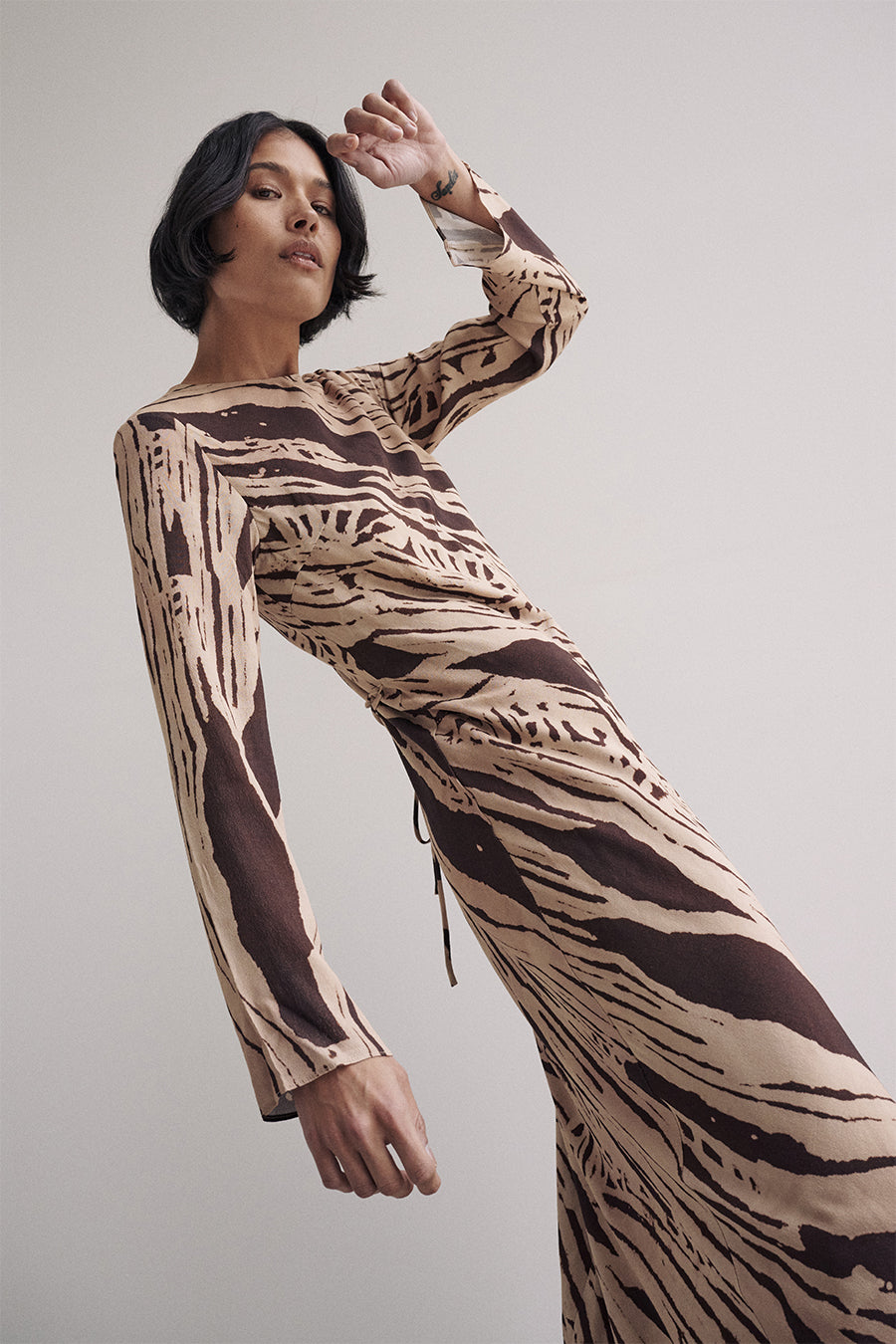 QUINN SLEEVED SLIP DRESS