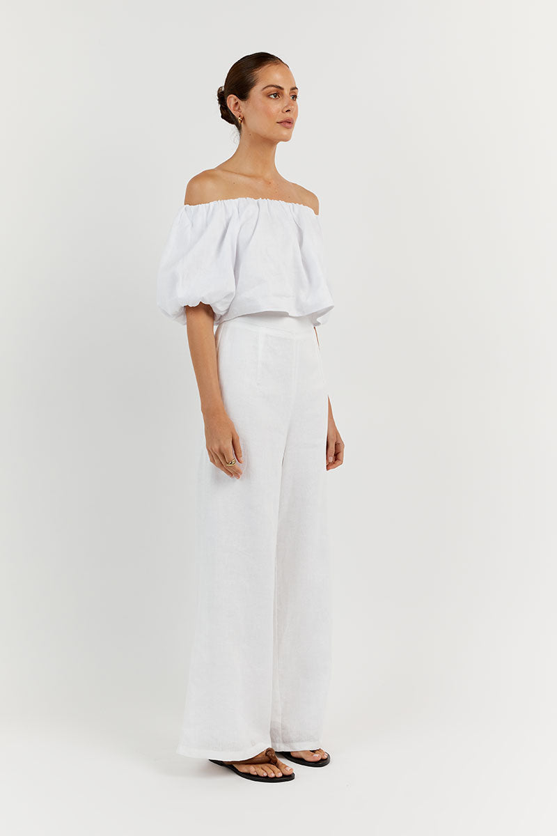 PENELOPE WHITE LINEN TOP
