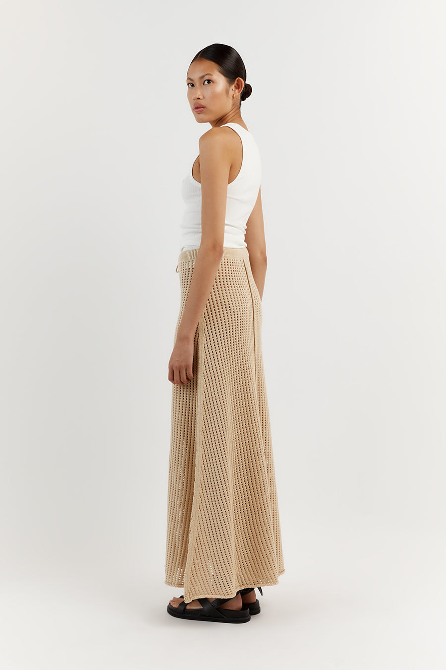 DENNY WHEAT A-LINE MAXI SKIRT