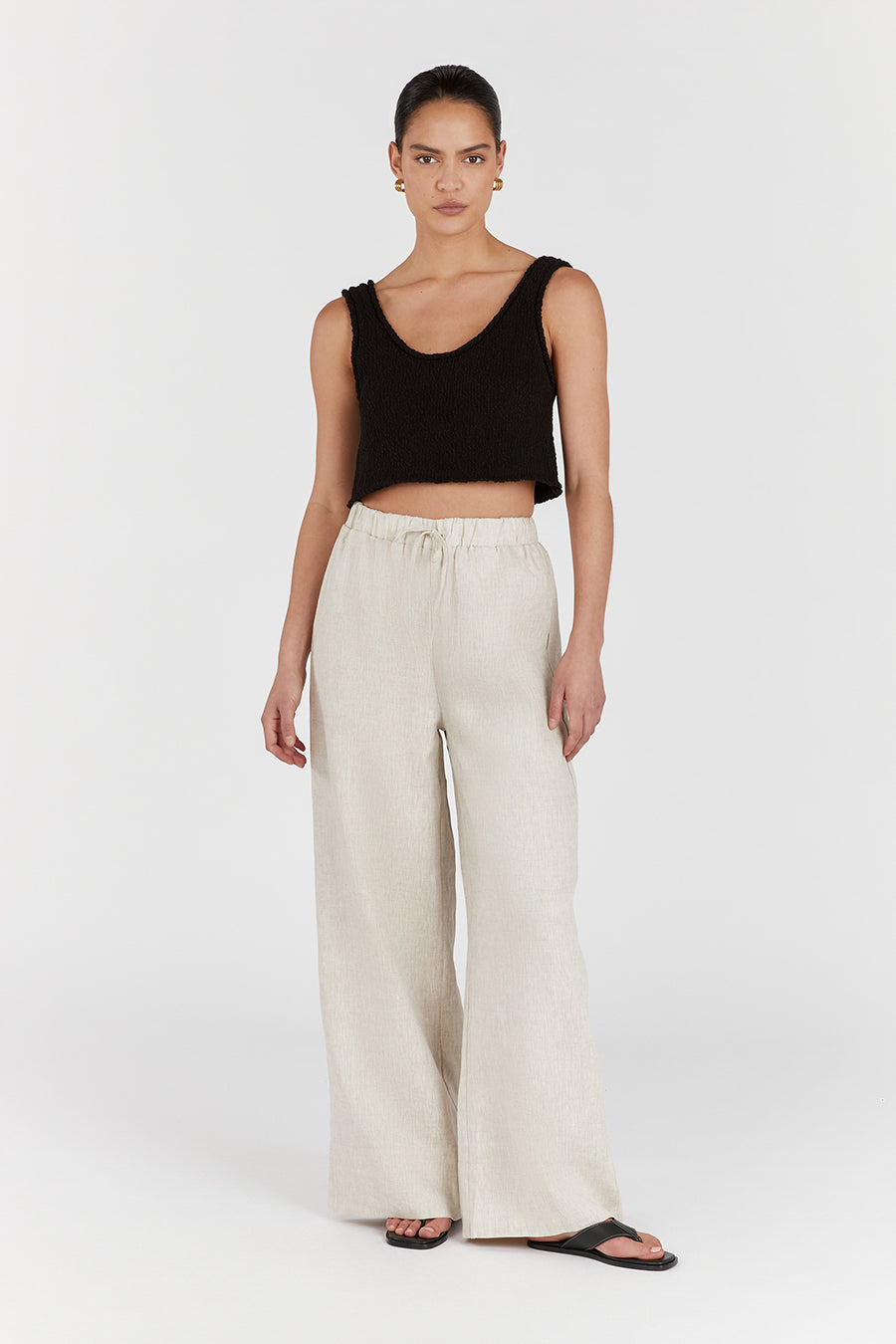 GINA NATURAL LINEN WAIST PANT