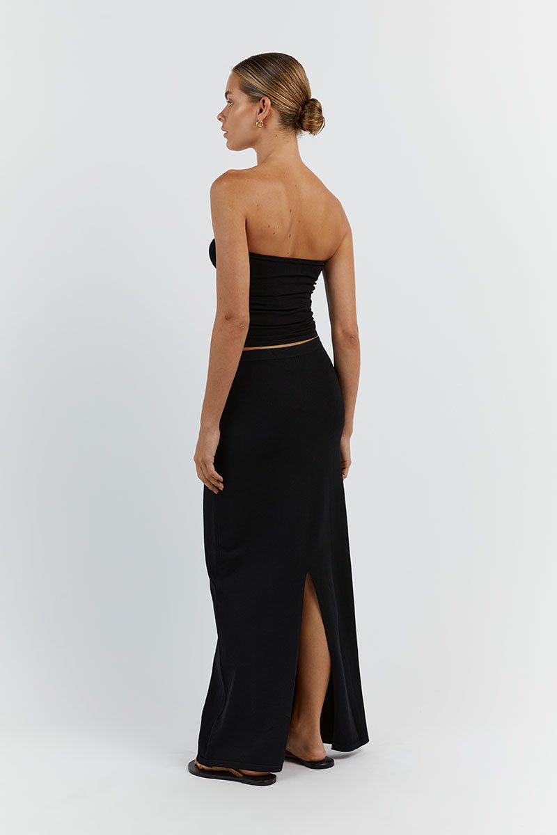 CARRIE BLACK MIDI SKIRT