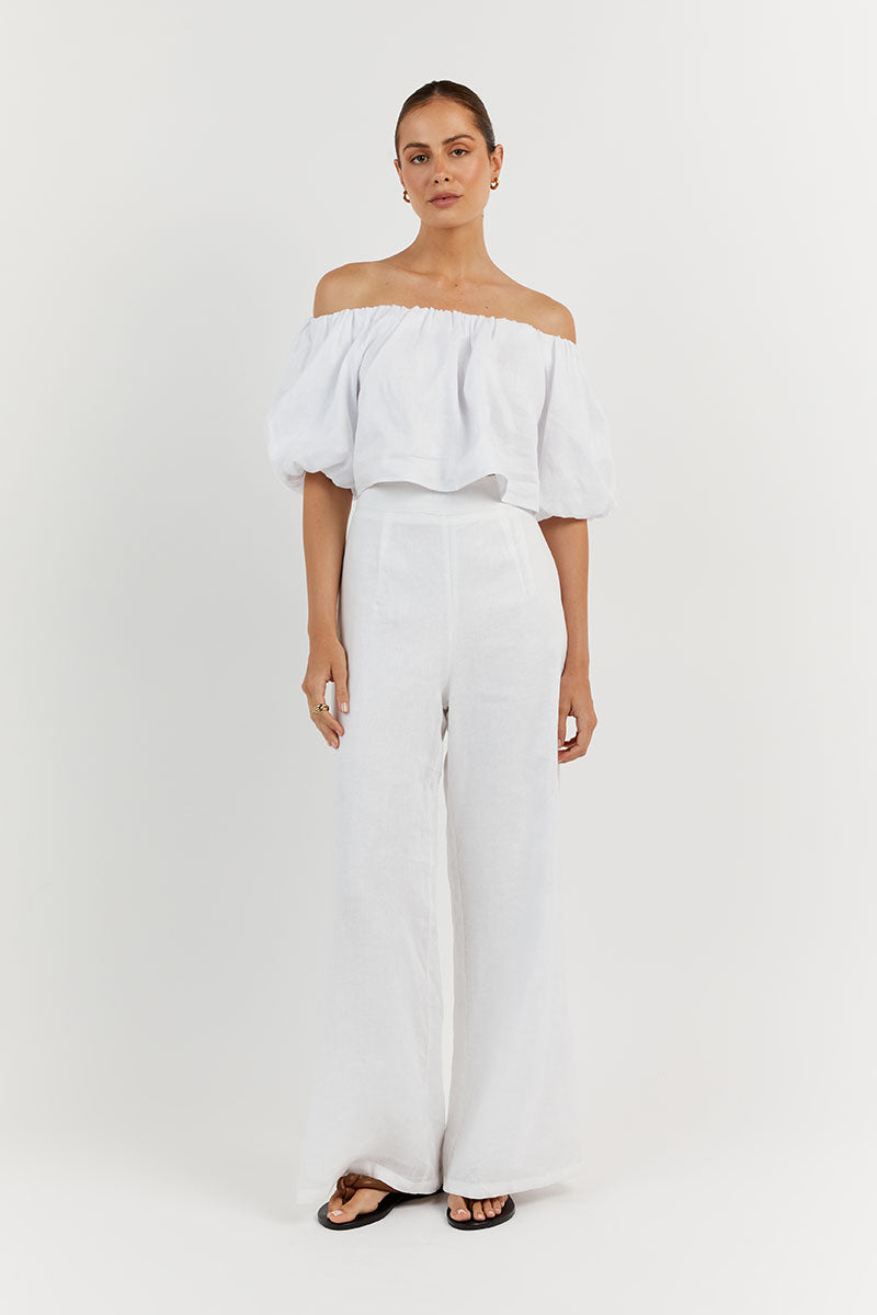 PENELOPE WHITE LINEN TOP