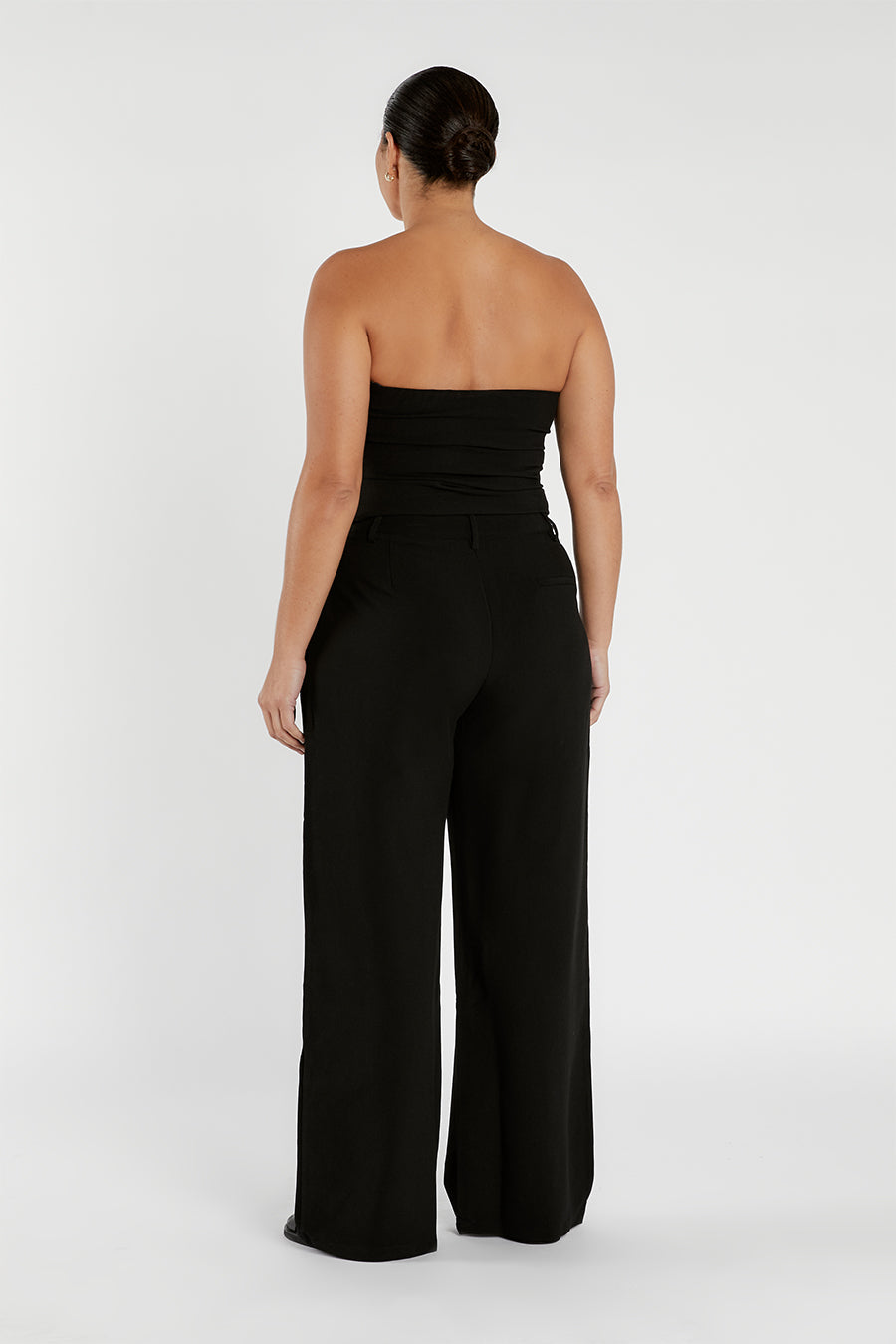 NILE BLACK ROUCHED STRAPLESS TOP