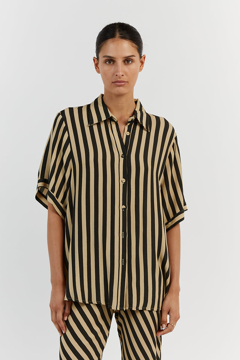 CLEMENCE WHEAT STRIPE SHIRT