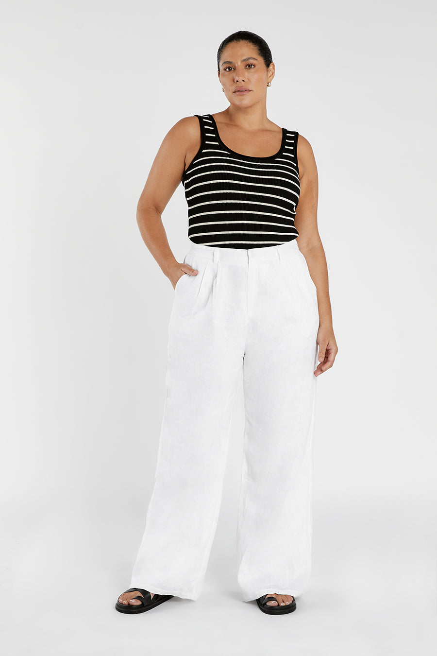 BILLIE BLACK STRIPE KNIT TANK